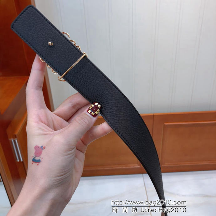 LOEWE羅意威 雙面可用皮帶 義大利雙面頭層荔枝紋腰帶 鋼Gancini扣飾 男士皮帶  xfp1098